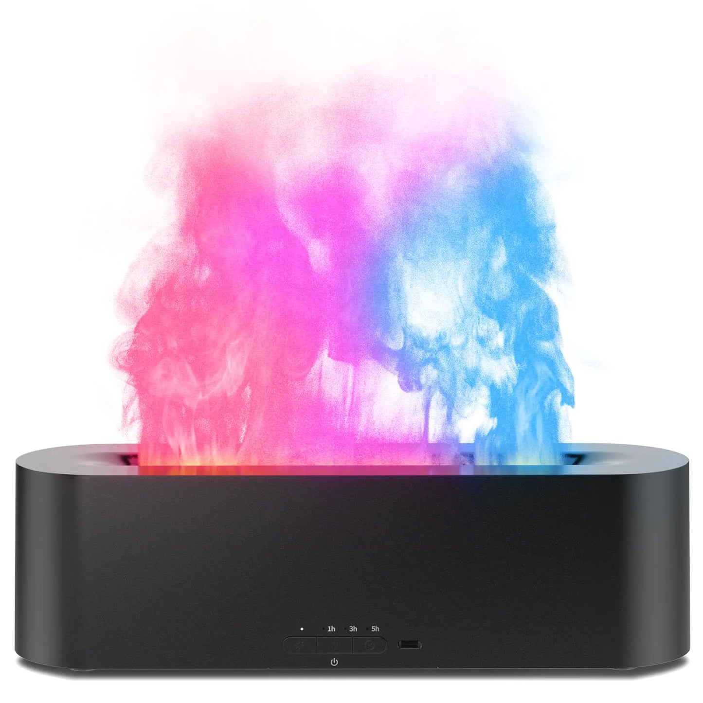 Flame Air Diffuser Humidifier Essential Oil Diffuser - 7 Colors 180mL Capacity (8 Hours) Noiseless Operation Auto-Off Protection - Perfect for Home Bedroom Office Gifts(Black)